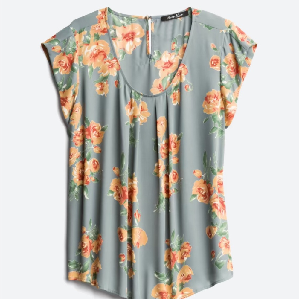 ALICE BLUE-Ambriz Pleat Front-Detail Blouse- 1X- Stitch Fix
